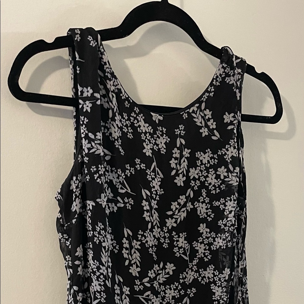 Calvin Klein Chiffon Black and White Dress (4)
